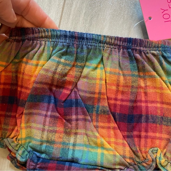 NWT RuffleButts Storybook Harvest Plaid Bubble Ruffle Bloomer with Bow, 0-3M - Picture 9 of 9